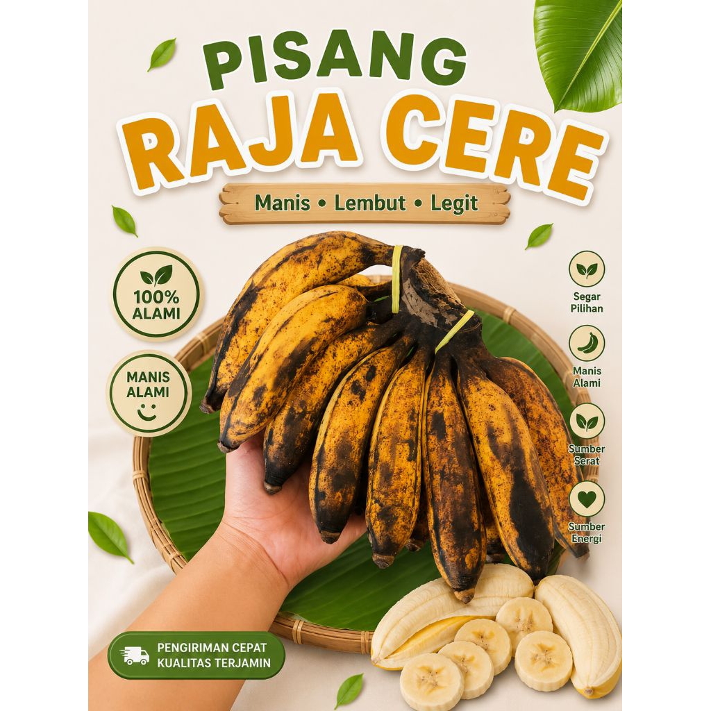 Pisang Raja Cere 1 KG Fresh Manis Premium | Pisang Raja Cere Pilihan Harian