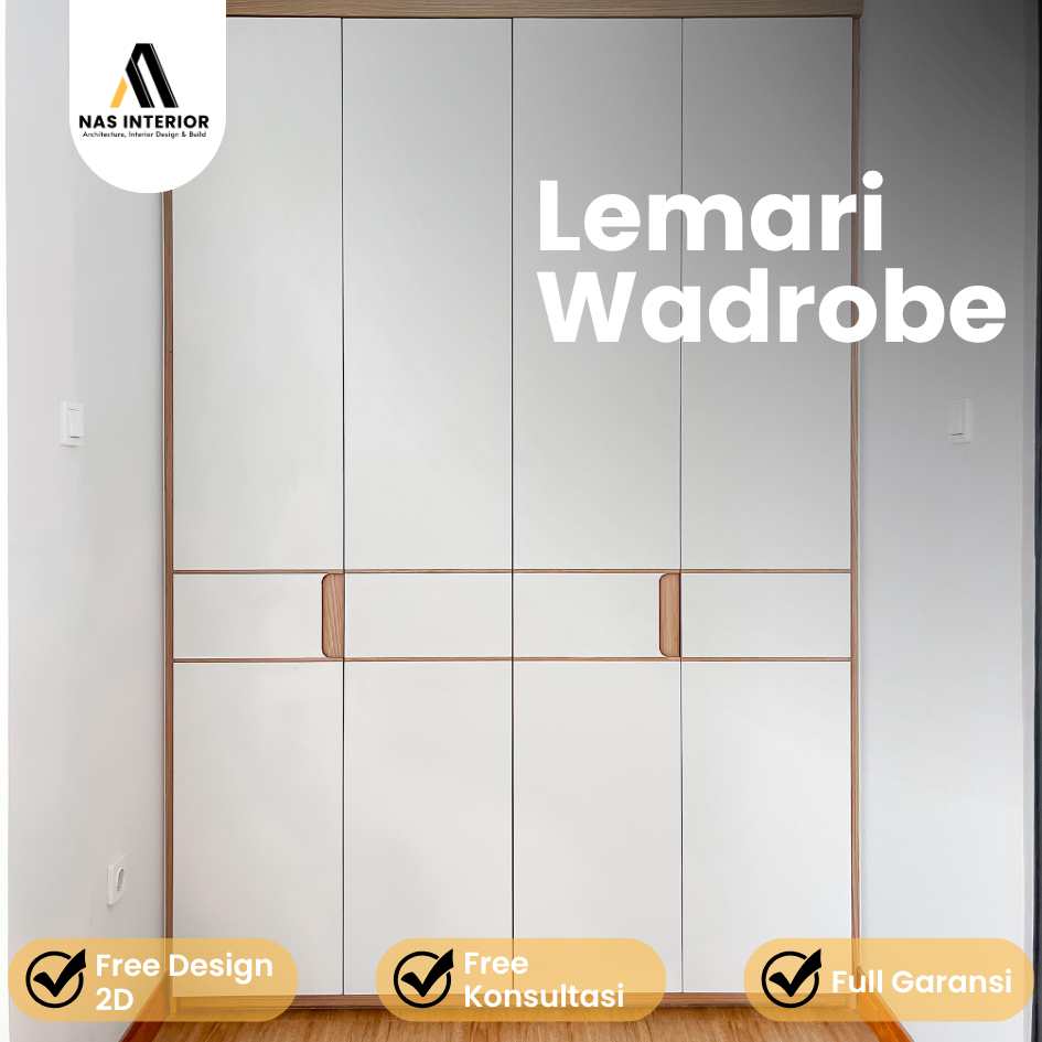 Lemari Wardrobe Custom Minimalis | Lemari Baju HPL Modern | Built In Closet