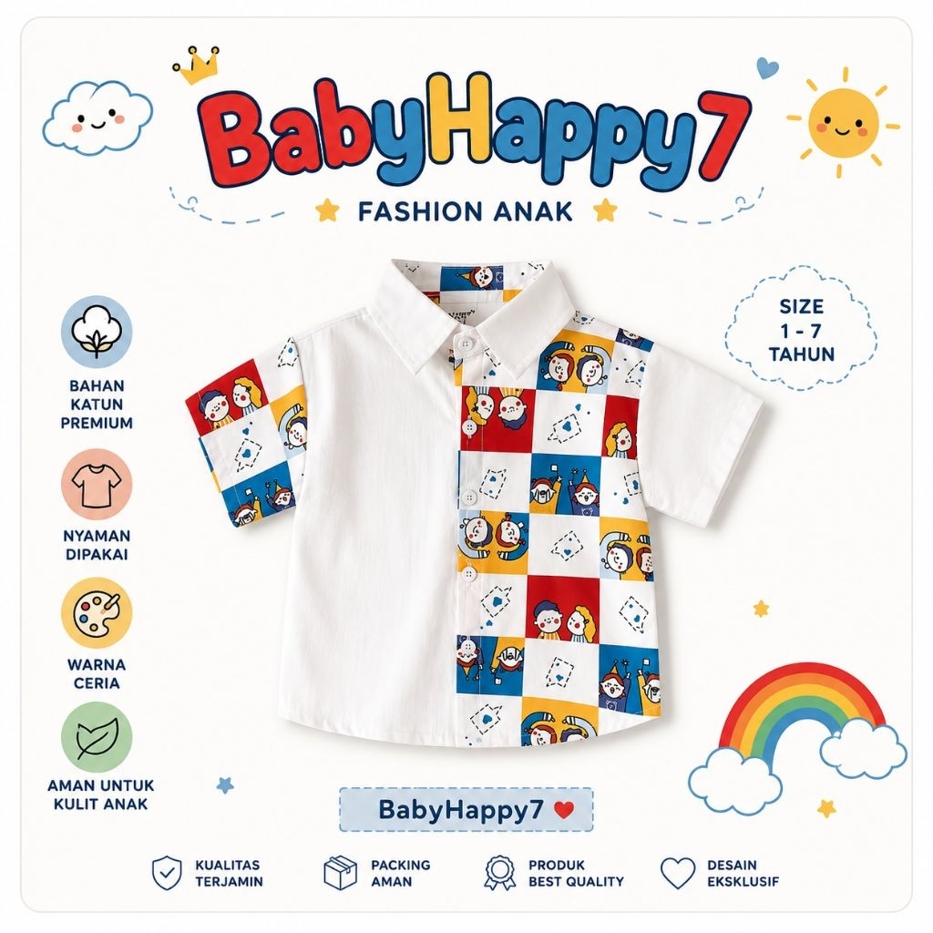 BABYHAPPY Kemeja Oversized Anak Unisex Kemeja Anak Unisex