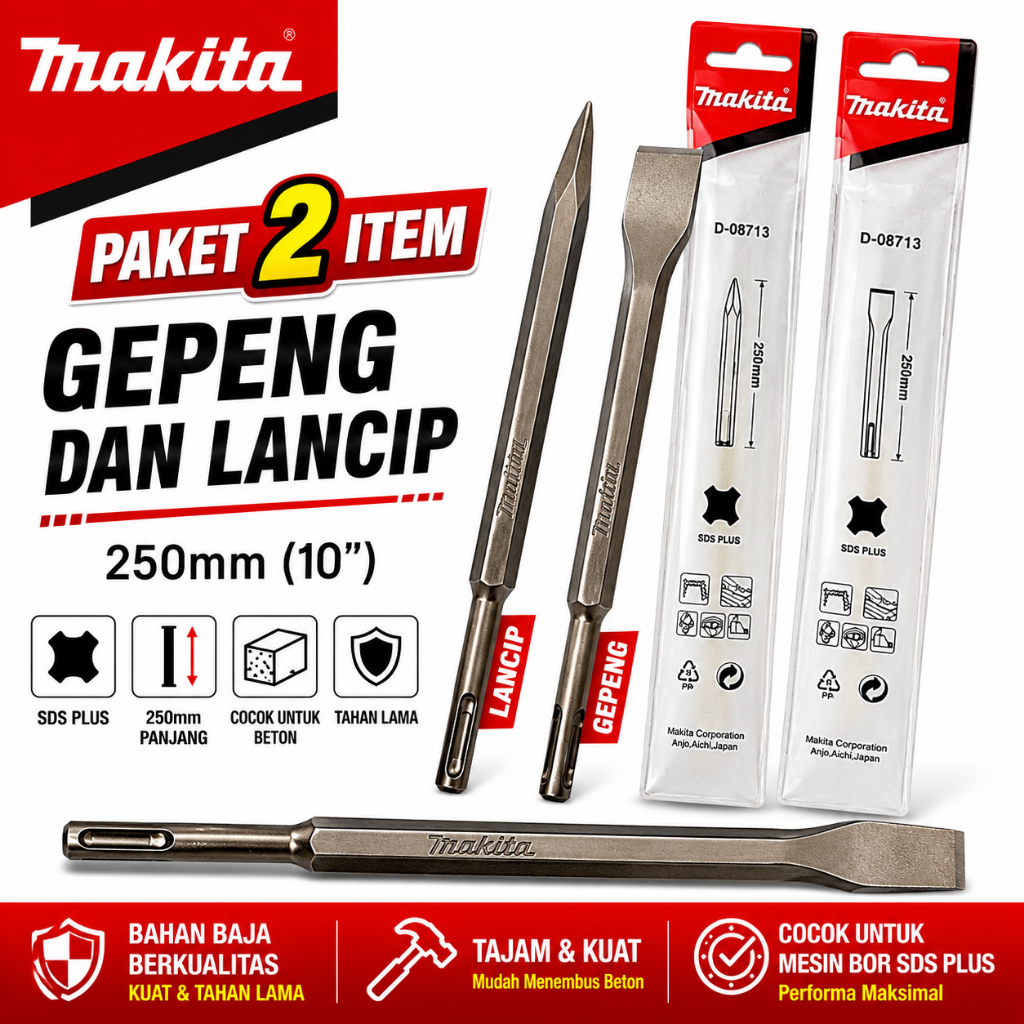 Mata Bobok Makita D-08729 SDS COLD Chisel 250 HR 2470