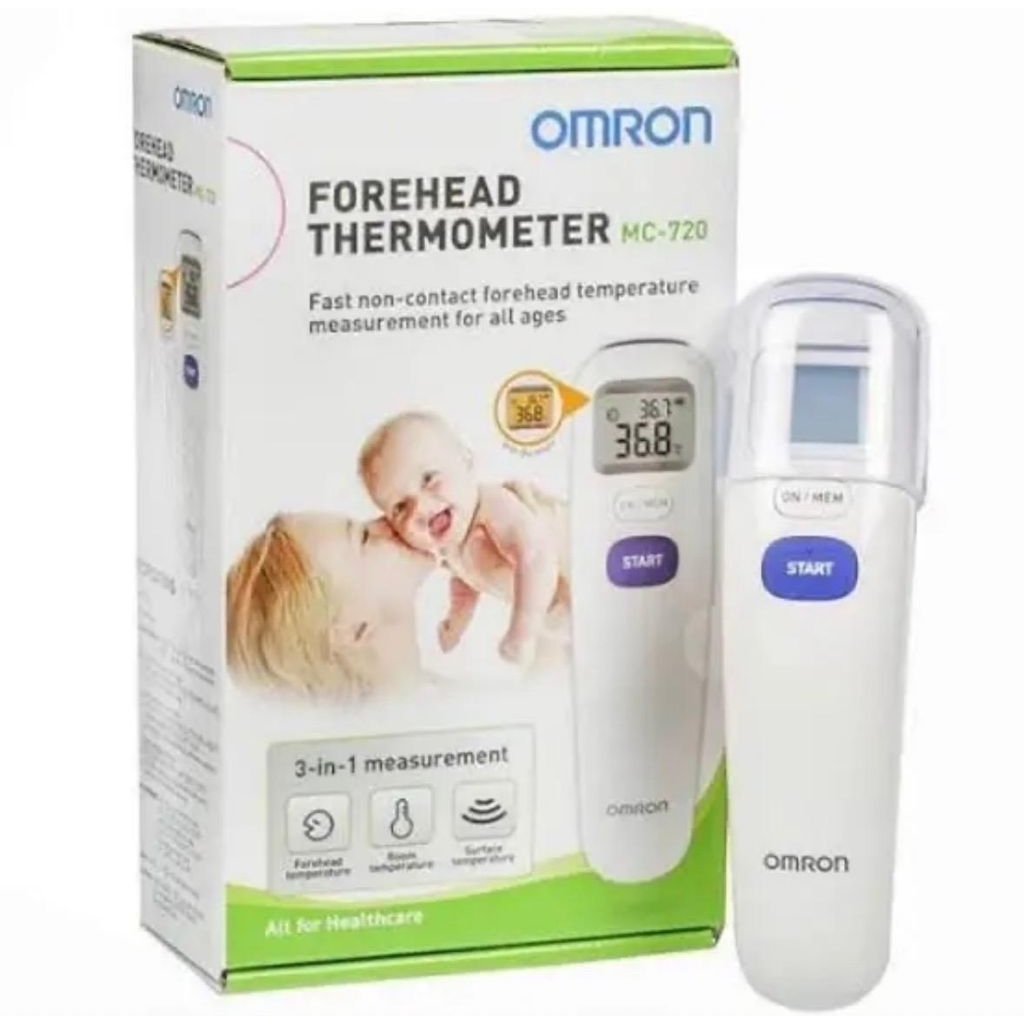 Thermometer Omron Digital MC-720 Forehead Garansi Resmi / Termometer Dahi Tembak