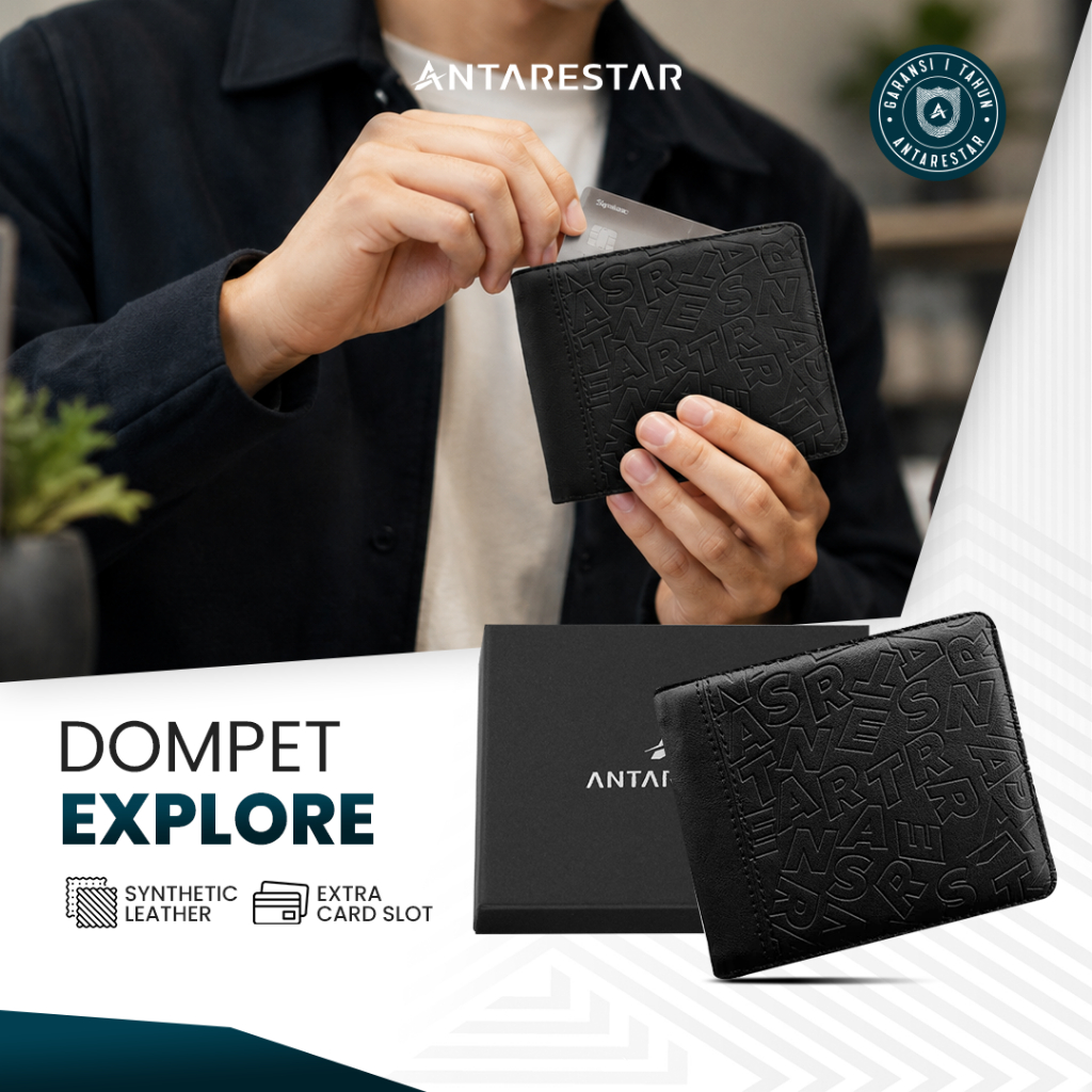 ANTARESTAR Official - Dompet Kulit Lipat Series Explore Pria Berkualitas