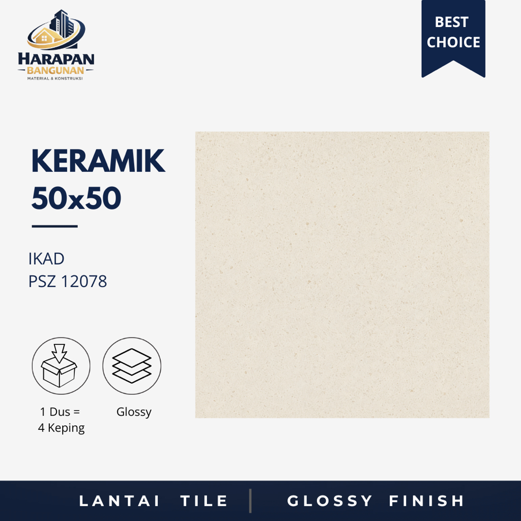 Keramik Lantai 50x50 Ikad PSZ 12078 Putih Bintik Bintik Glossy 50 x 50