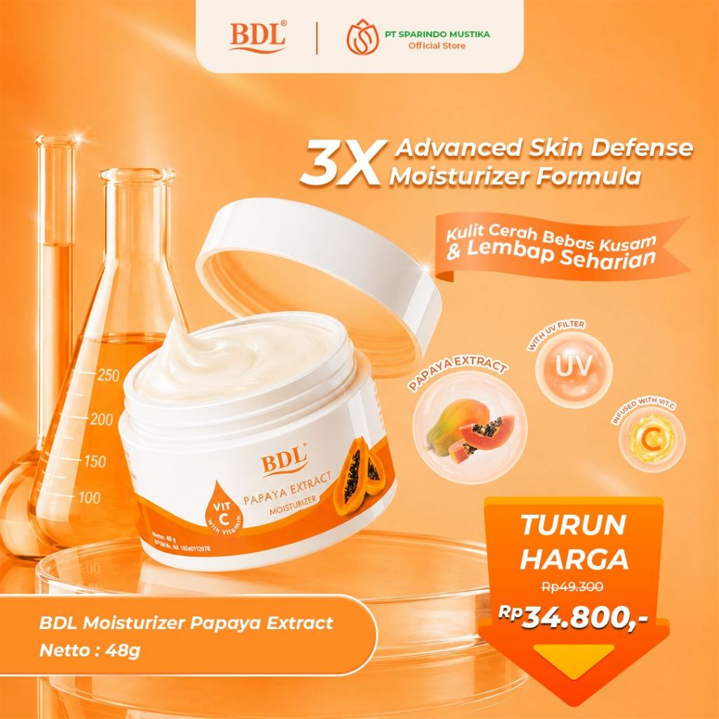 BDL Moisturizer Cream Papaya With UV Protect 48 gram