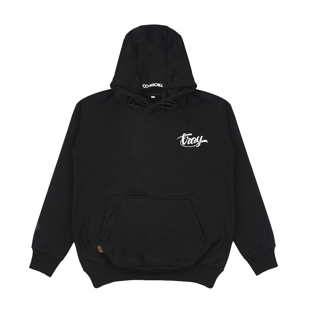 TROY COMPANY Hoodie Black Handwriting - Hoodie Pria Hitam KHD 2177