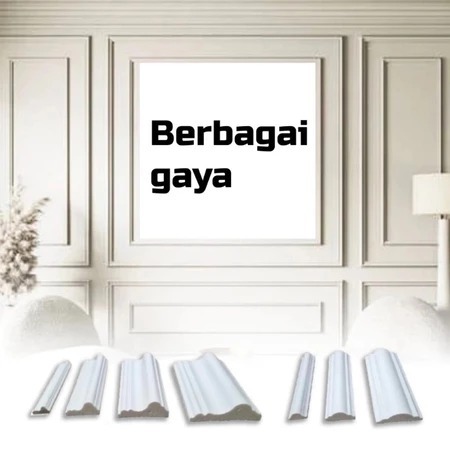 Dekorasi DInding List Wall Moulding List Plafon Dinding Premium Border PS Foam Putih