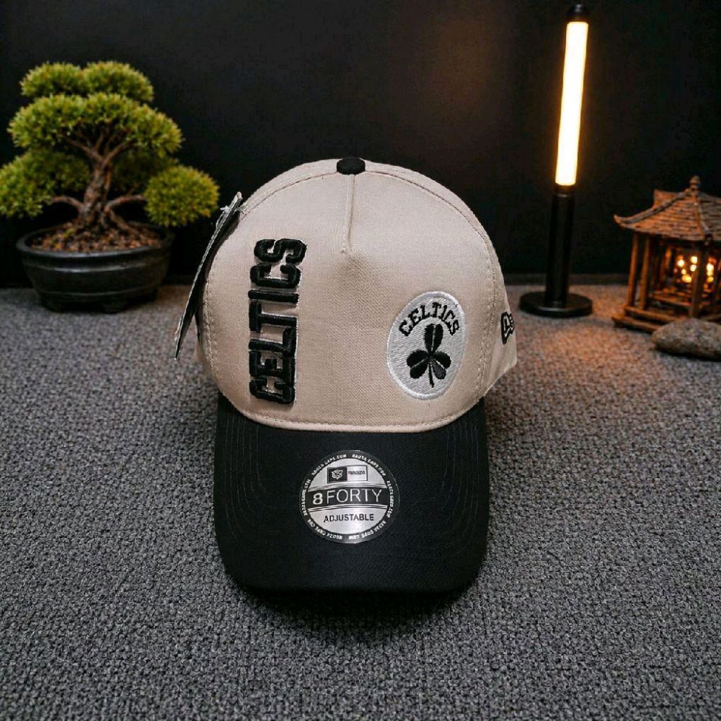 Daily Cap Store~New Era Topi Baseball Celtics Hitam Putih Dengan Desain Elegan, Trendy & Kekinian/To