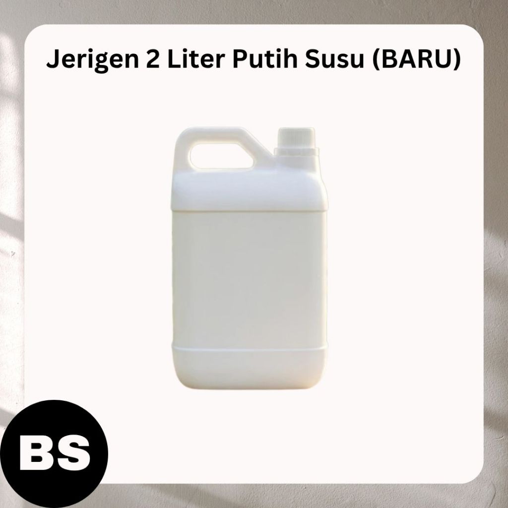 Jrigen Jerrycan Jerigen 2 Liter Putih Susu (BARU) HDPE Untuk Sabun Madu Kimia Sirup dll