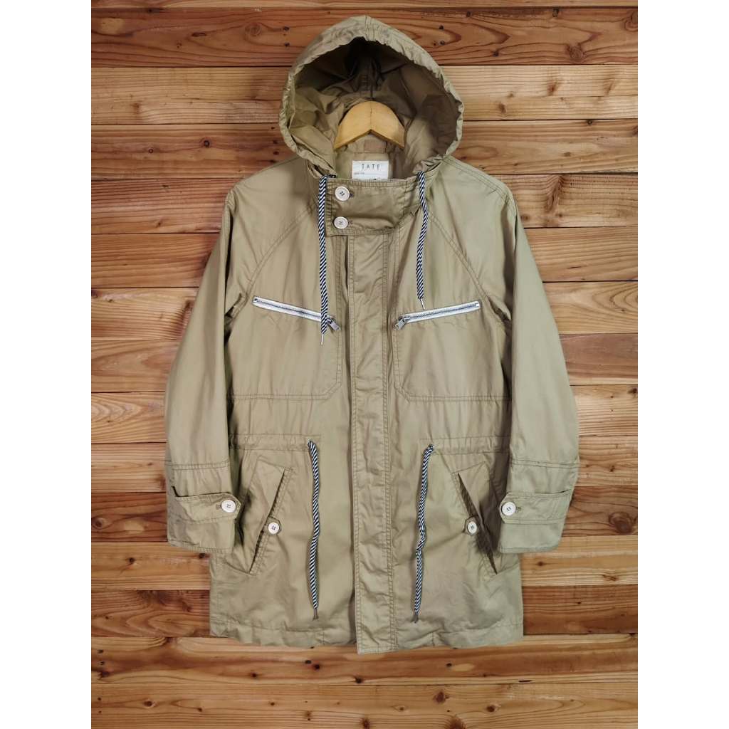 TATE BEIGE CANVAS PARKA JACKET SIZE M, LD 104