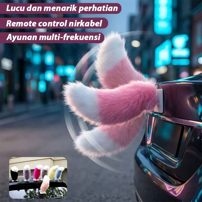 Pengiriman dalam 24 jam Ekor Rubah Goyang Elektrik Remote Kontrol Variasi Motor, Ekor Kucing Cosplay