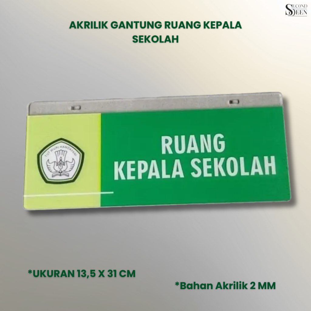 Akrilik Gantung Ruang Kepala Sekolah | Plang Nama Ruangan Sekolah