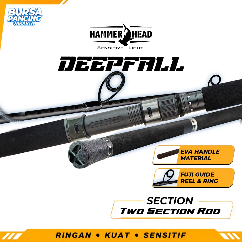 HAMMER HEAD Joran Pancing Jigging DEEPFALL 162CM - 174CMTorayca T1100G X30 Carbon Fuji Guide 2 Secti