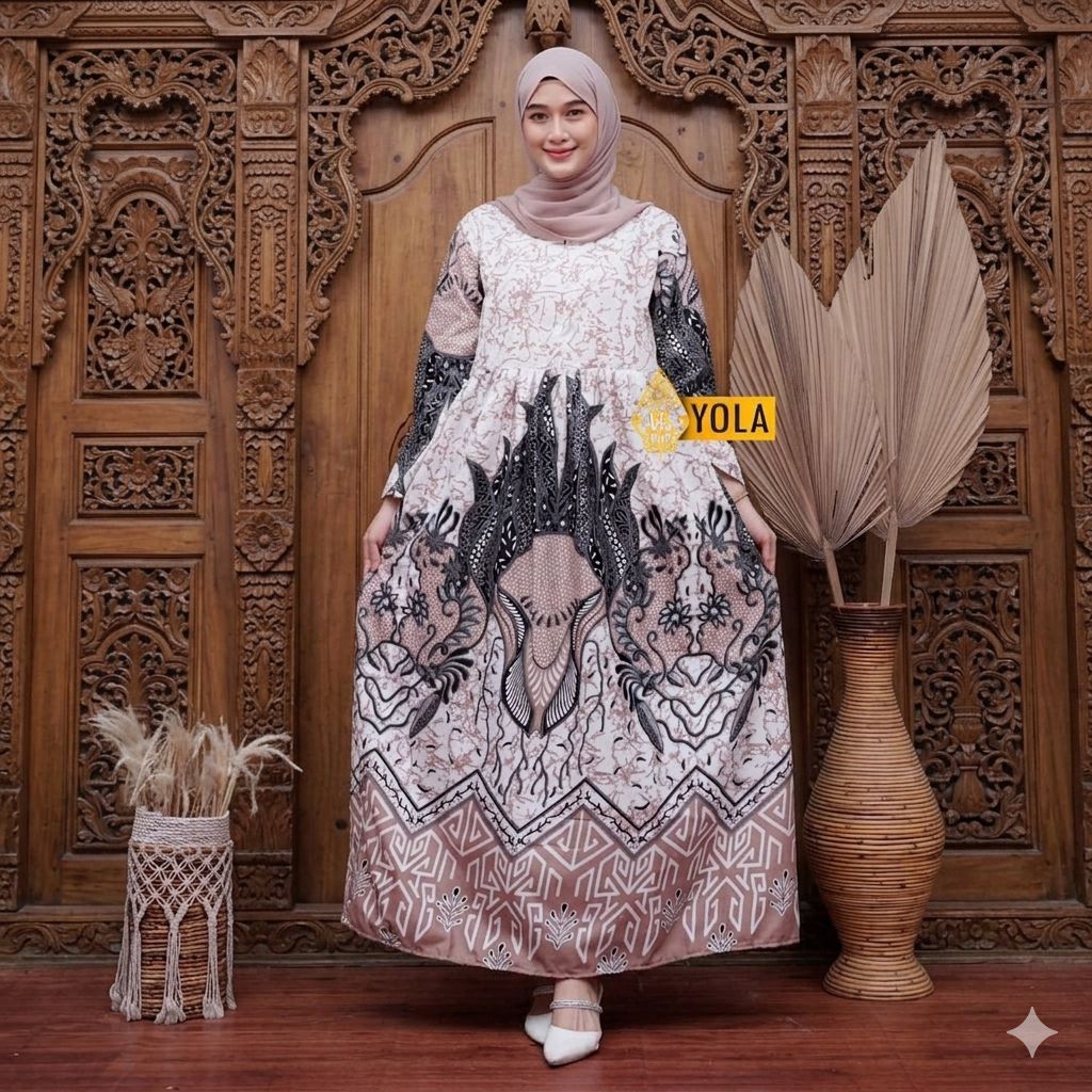 MS GAMIS BATIK SRIWEDARI MAXI KATUN BUMIL ALLSIZE DAN JUMBO
