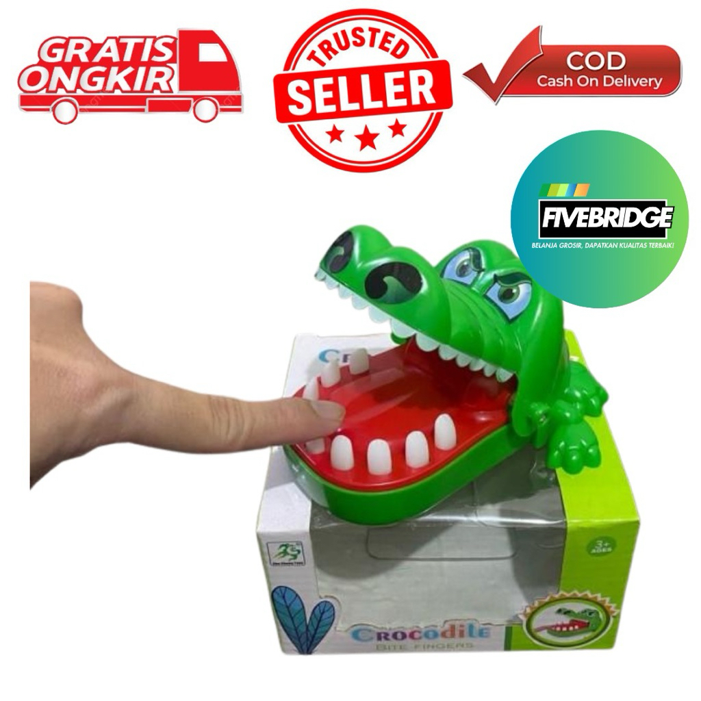 Mainan Buaya Gigit Jari Crocodile Dentist Game Viral TikTok Permainan Anak Dewasa Lucu Seru Banget B
