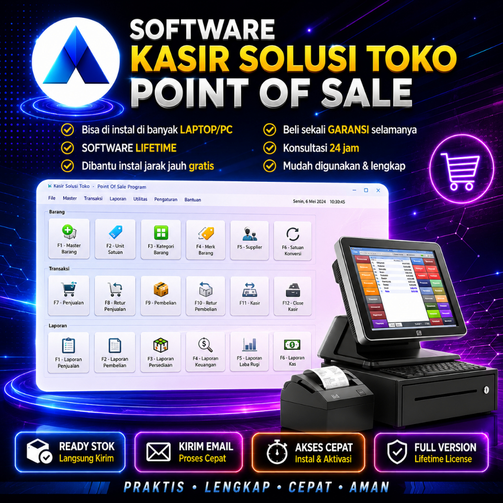 PROGRAM KASIR SOLUSI TOKO SOFTWARE POS POS POINT OF SALES APLIKASI KASIR PC KOMPUTER FULL VERSION AL