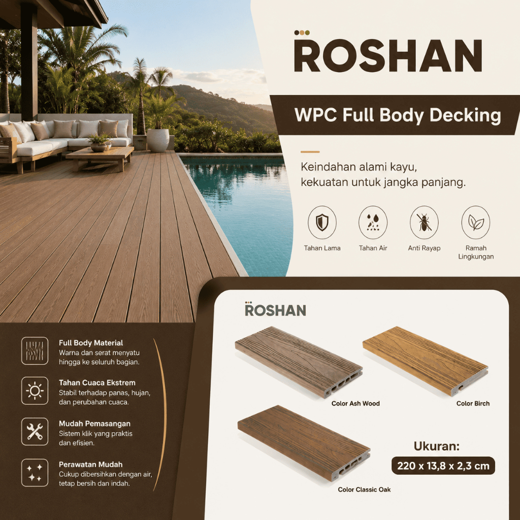 ROSHAN FLOORING DECKING OUTDOOR - PREMIUM WPC FULL BODY DECKING