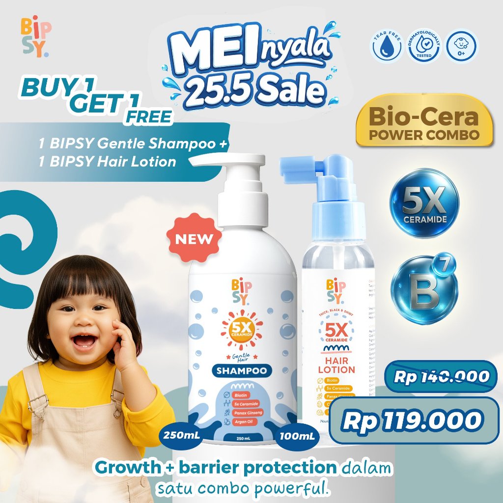[BUNDLING] BIPSY Hair Lotion 100mL 1 pcs + Shampoo 250 mL 1 pcs - Growth + Barrier Protection dalam 