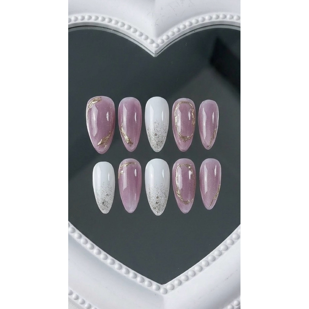 Sowilo Press On Nails Cat Eyes Purple