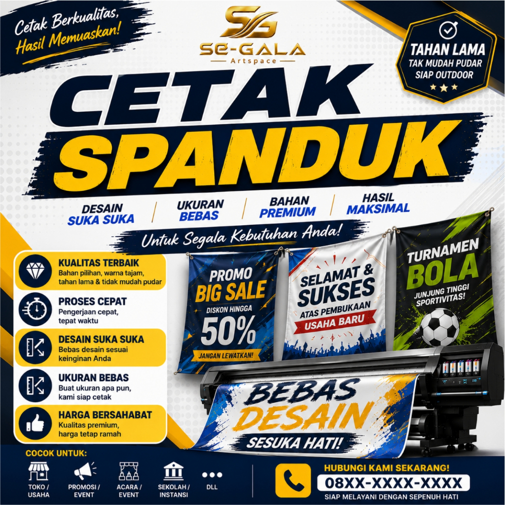 CETAK SPANDUK MURAH DAN BERKUALITAS 1 HARI JADI / SPANDUK BAKSO / SPANDUK MIE AYAM / WARTEG PARASMAN