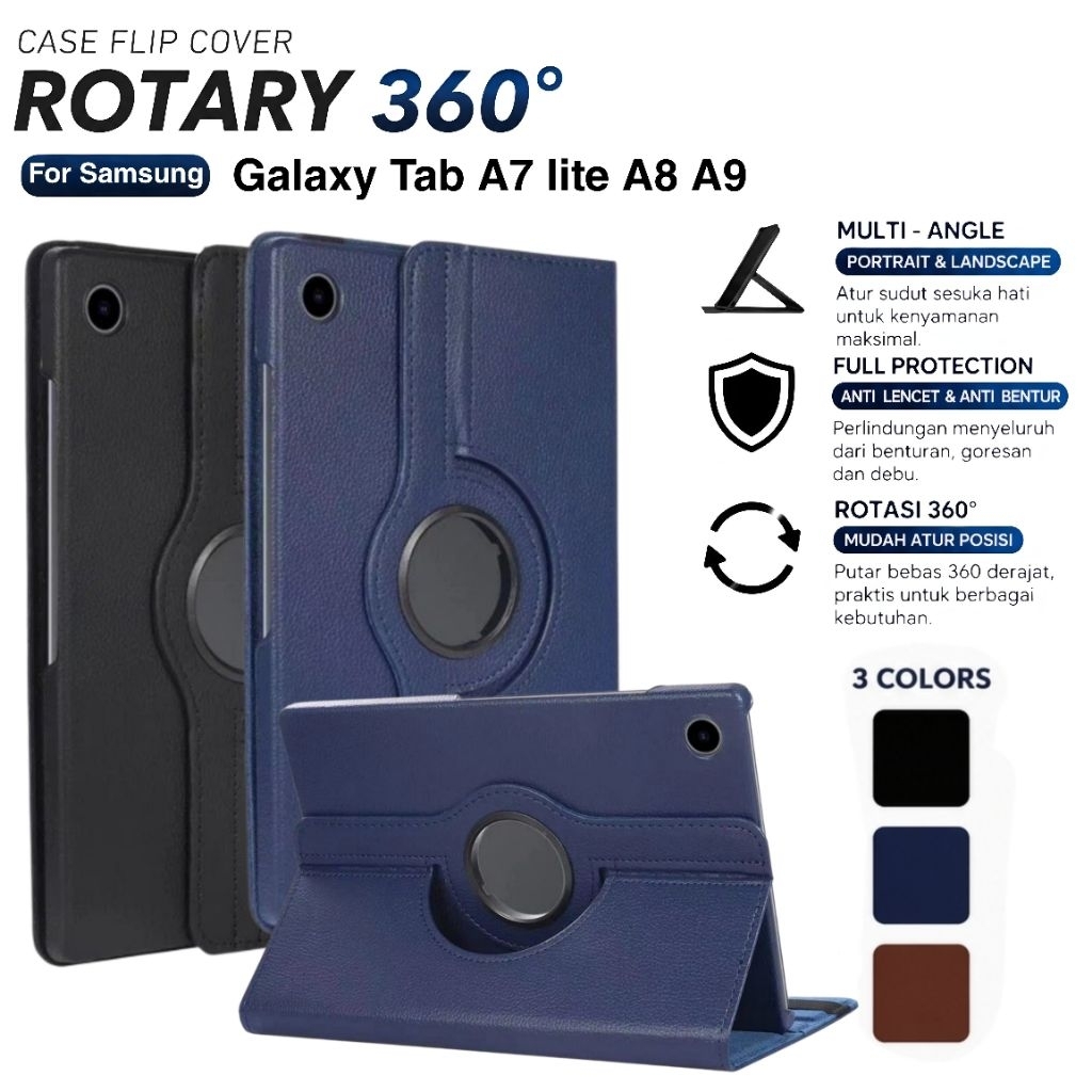 Samsung Tab A9 Case Tab Samsung A7 Lite | Casing Tab A8 Rotary Case Flip Cover Sarung Tablet