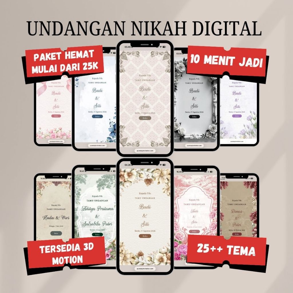 Undangan Digital Website Pernikahan - Undangan Digital Website Pernikahan 3D Motion - Undangan Digit