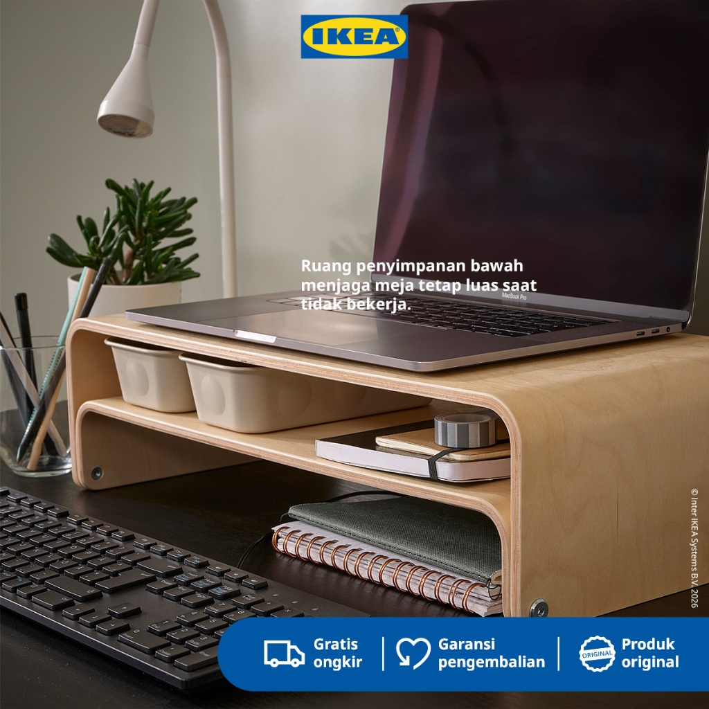 IKEA VATTENKAR Stand Laptop / Meja Monito Bahan Kayu Birch 52x26 cm