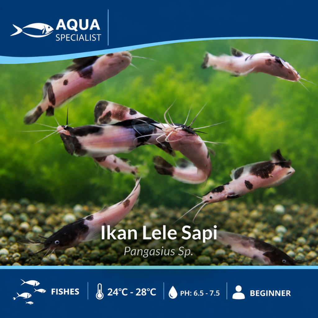 Lele Sapi Panda / Cow Catfish Pangasius Hias Air Tawar Ikan Hias Unik Aktif & Jinak