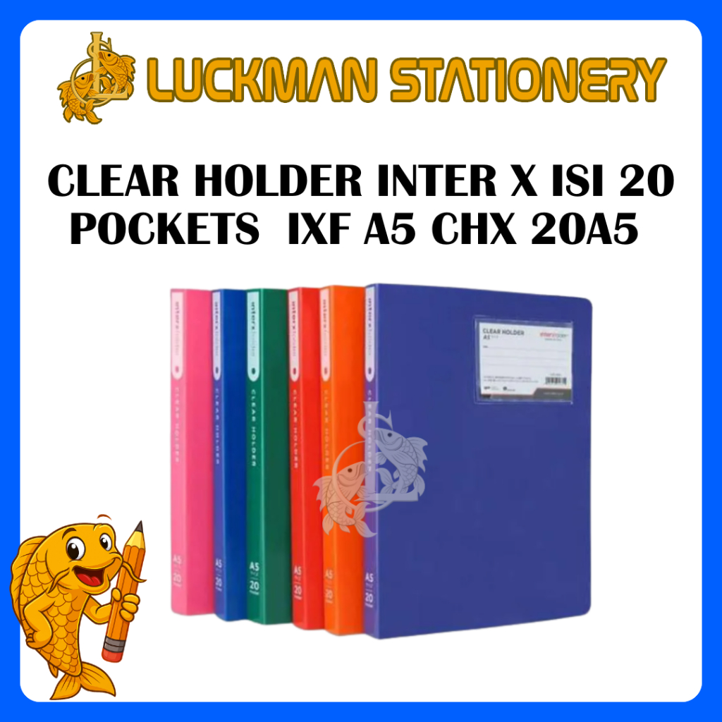 CLEAR HOLDER INTER X ISI 20 POCKETS  IXF A5 CHX 20A5 / DISPLAY BOOK A5 20 POCKETS