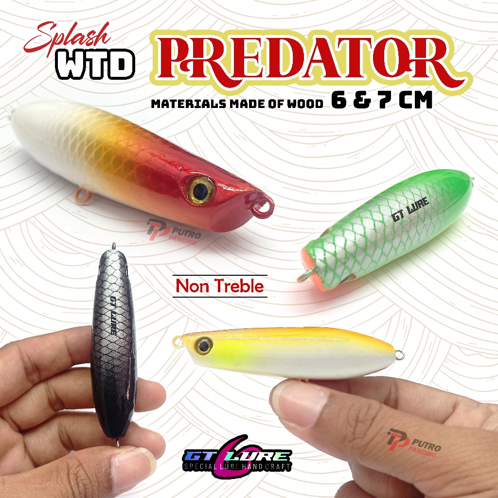 Lure WTD PREDATOR GT Lure Stick Bait Splash Bahan Kayu