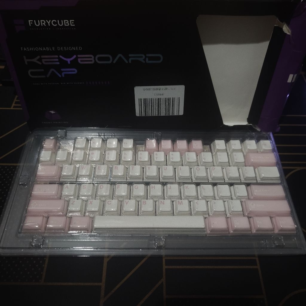 Keycaps FURYCUBE 120+ Keys Semi-transparent PBT Keycaps DIY Exquisite Matte Feel Keycaps - Pink Whit