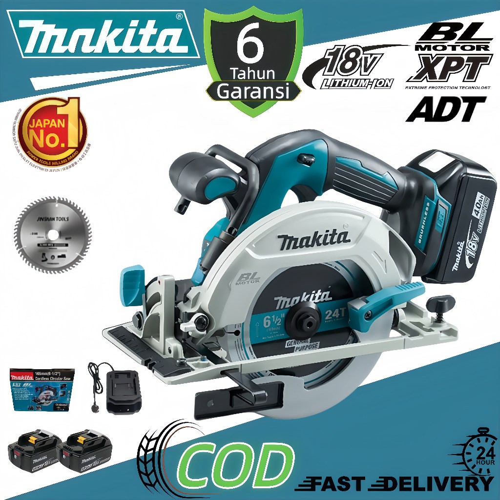 Makita(6 tahun garansi)DHS680RFJZ 18Vgergaji bundar tanpa kabel Gergaji bundar listrik tanpa kabel G