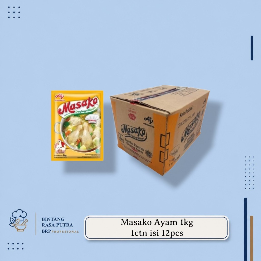Masako Ayam 1kg dan Masako Sapi 1kg 1 Karton - Kaldu Sapi dan Ayam Masako 1kg 1 Dus