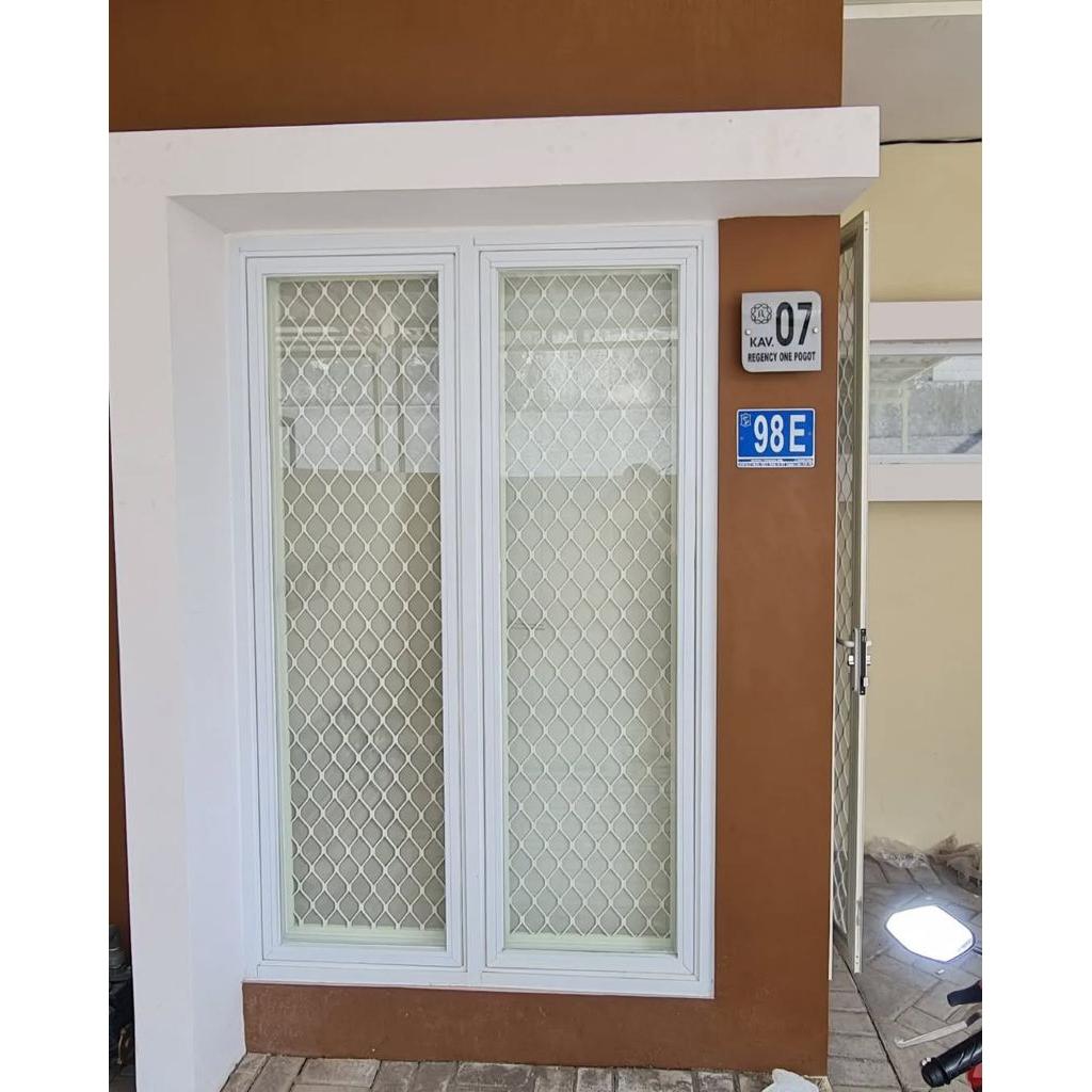Custom Kusen Aluminium Ivory Minimalis + Pintu Jendela Kasa Nyamuk Ekspanda | Free Survey |  Start h