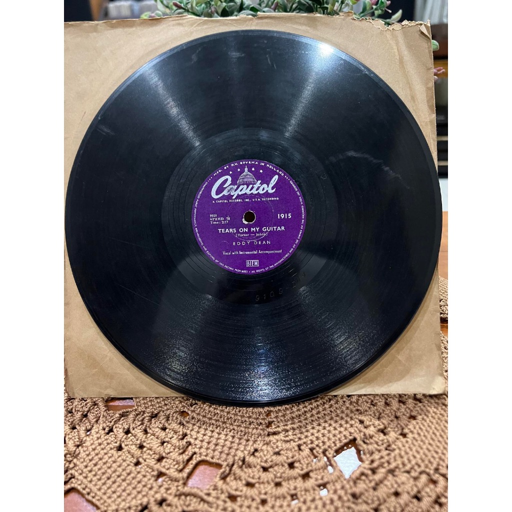 Vinyl Eddy Dean - Tears On My Guitar & Blue Wedding Bells / Piringan Hitam Eddy Dean - Tears On My G