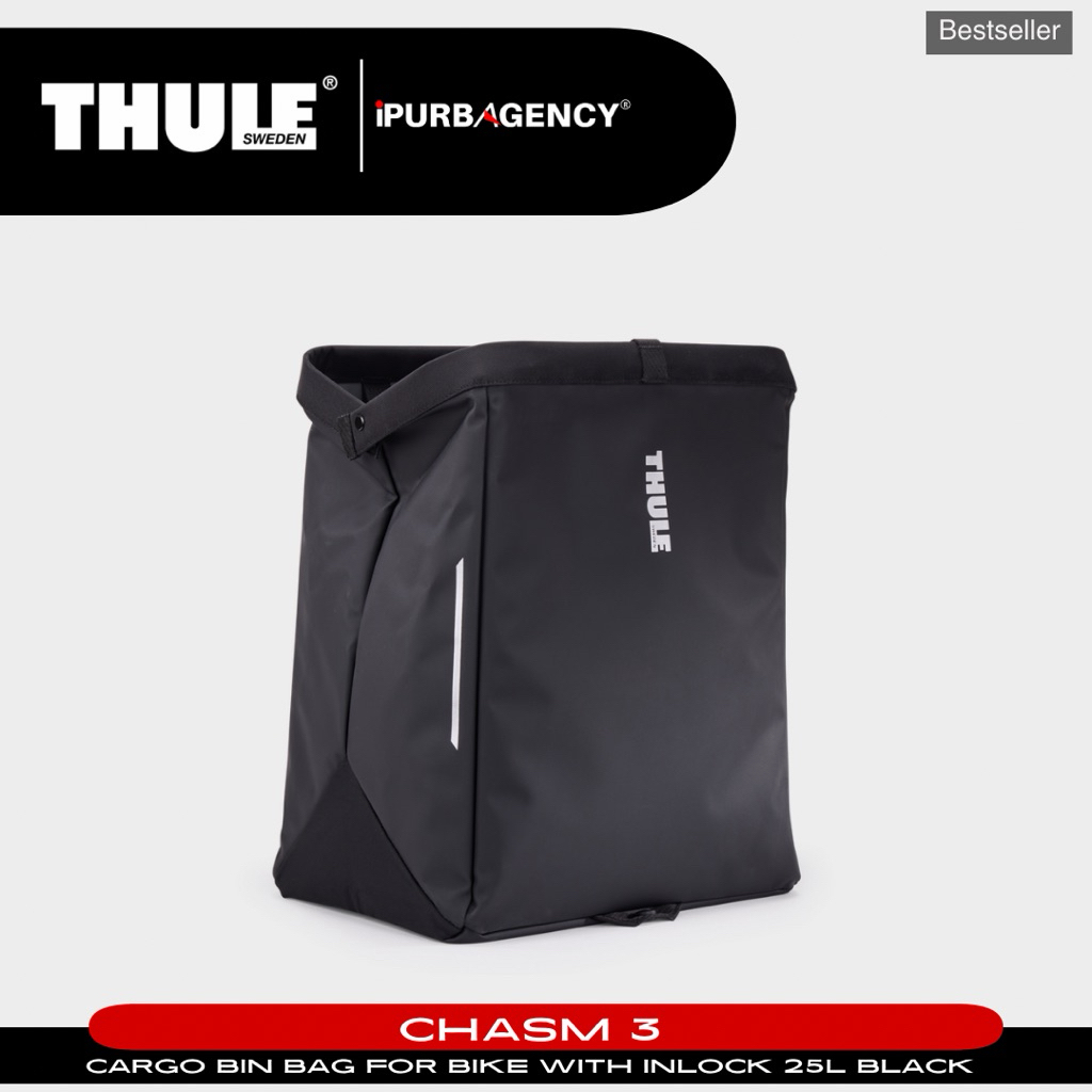 Tas Cargo for Sepeda - Thule Chasm 3 Cargo Bin Bag for Bike with InLock (25L) black 3205470