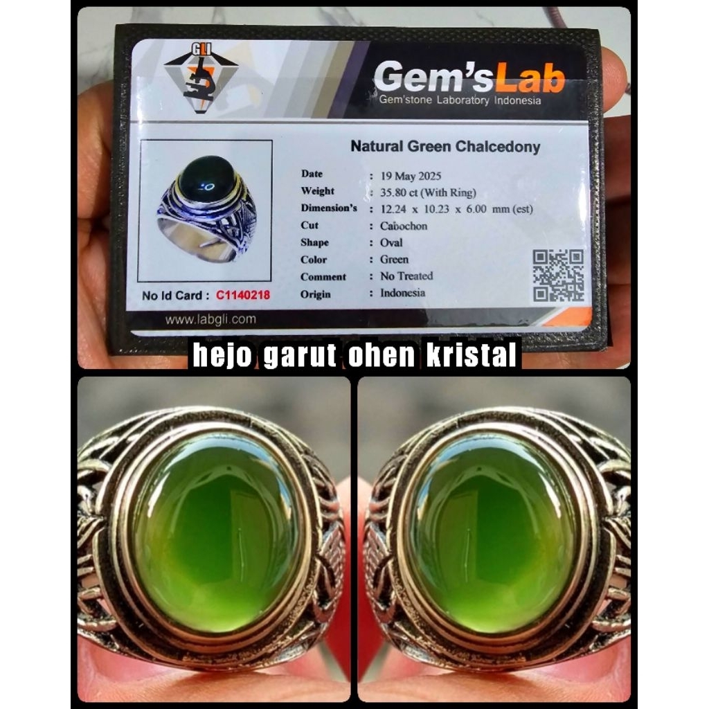 natural ijo garut ohen asli warna ijo botol giwang kristal
