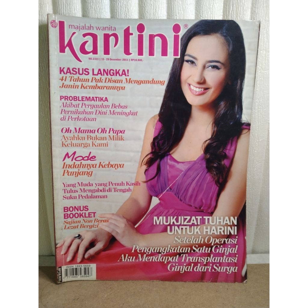 Majalah KARTINI Cover MARISSA NASUTION edisi Desember 2011 no.2311