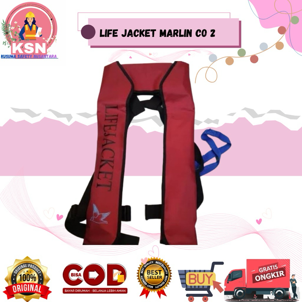 LIFE JACKET MARLIN CO 2 / LIFE JACKET MARLIN / PELAMPUNG OTOMATIS / LIFE JACKET PELAMPUNG / PELAMPUN