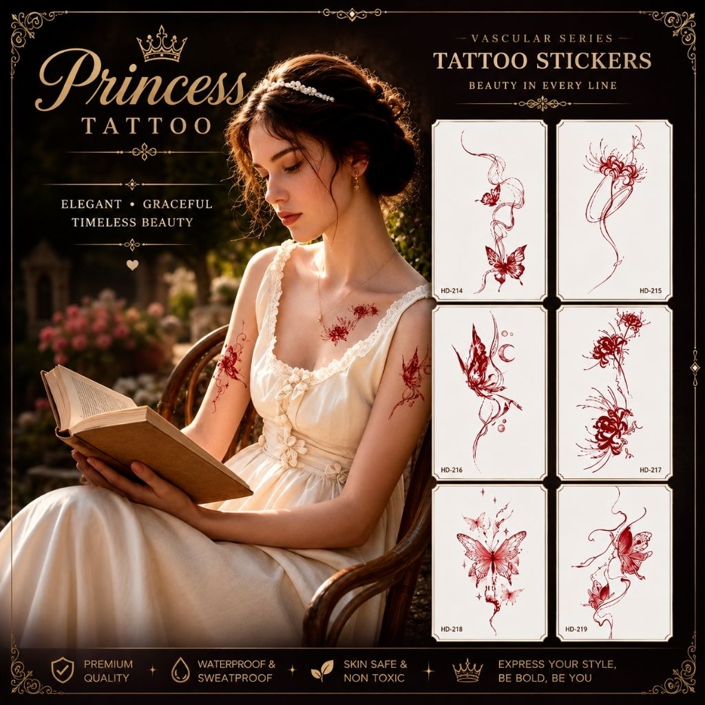 TATTO | Tatto temporer [ Red butterfly ] Sticker tatto