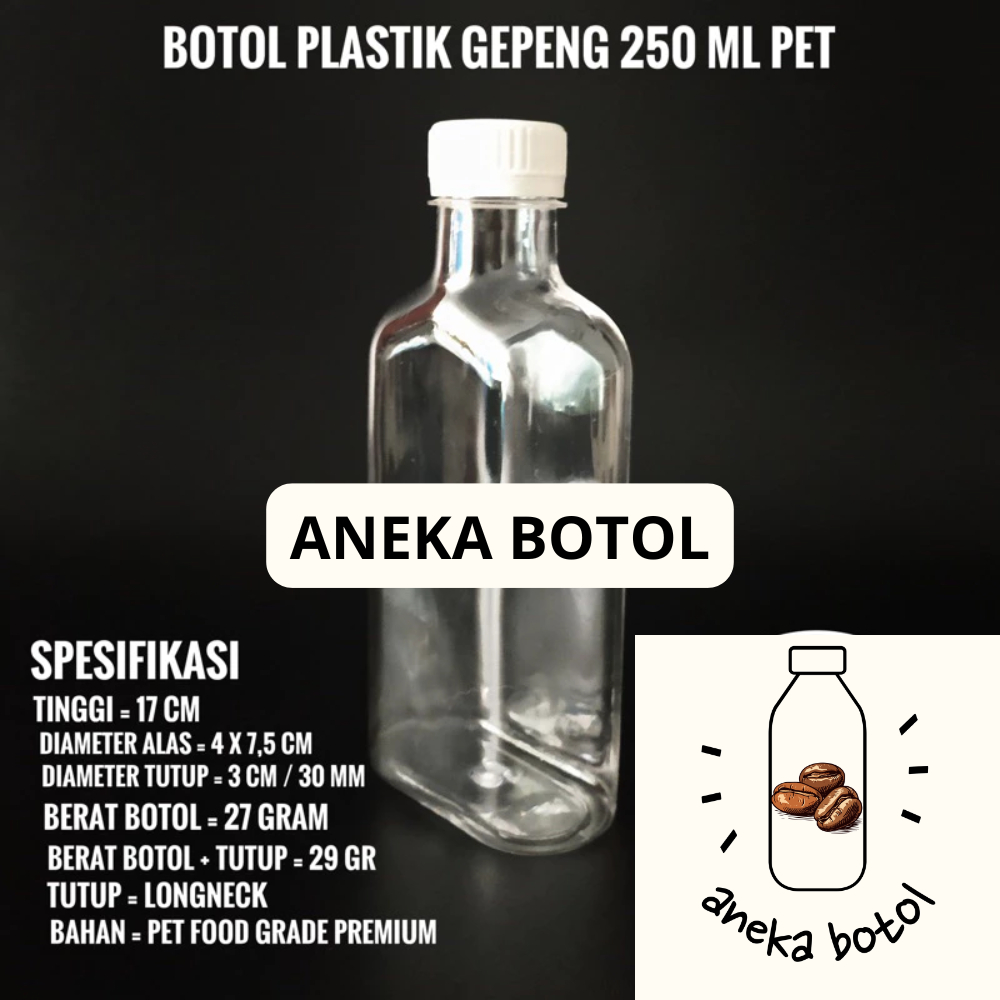Botol Plastik Gepeng 250 ml PET