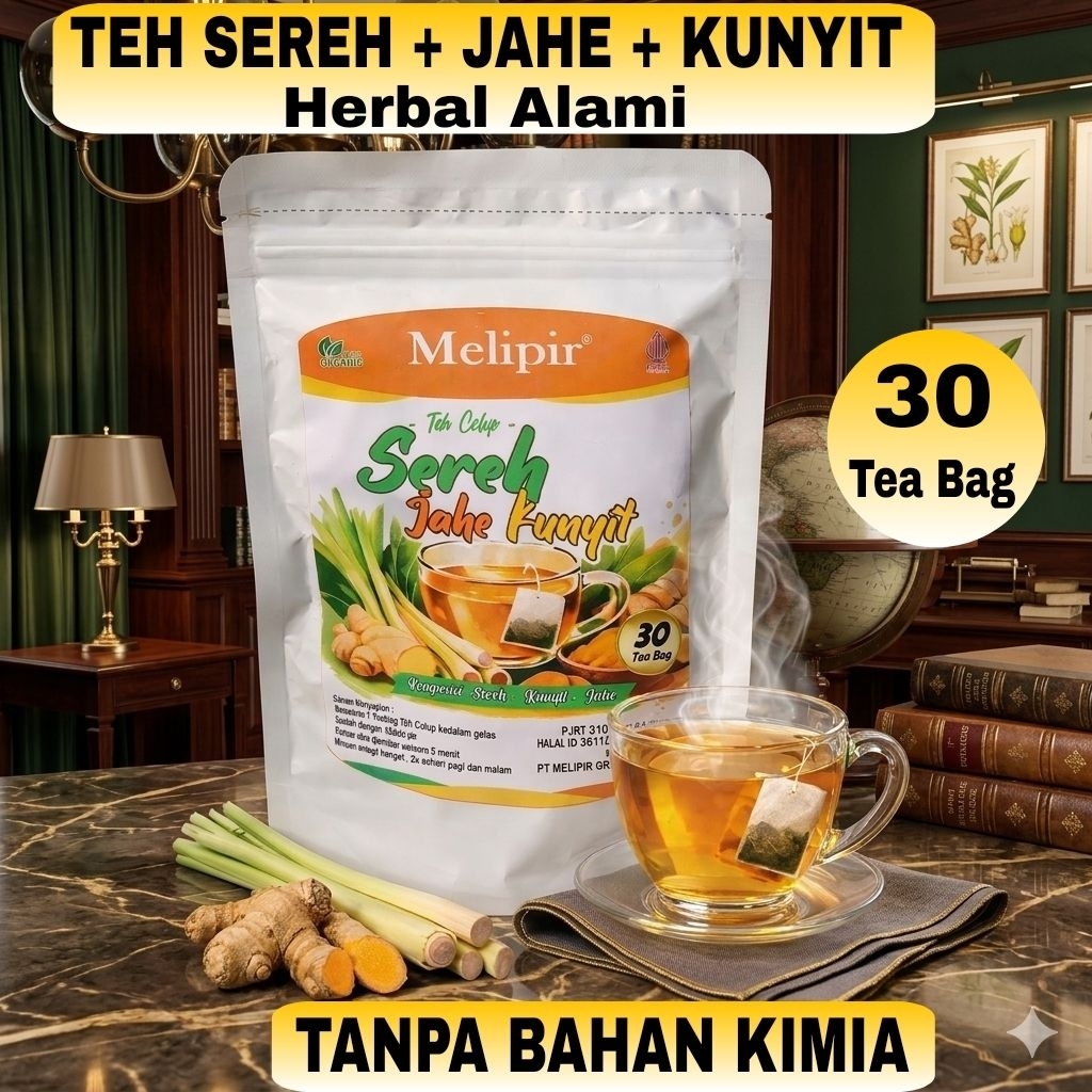 Teh Herbal JAHE SEREH KUNYIT / Daun Kumis Kucing / Daun Yakon / Daun Ungu / Lemongrass tea minuman s