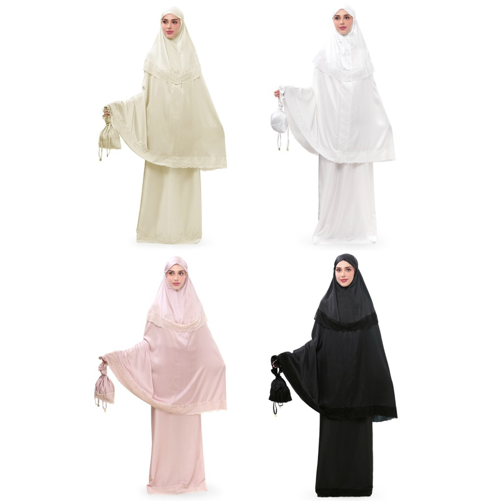[baca deskripsi‼️] NADA PUSPITA PURITY PRAYER ROBE MUKENA POLOS LACE MUKENA RENDA PREMIUM MUKENA SAT