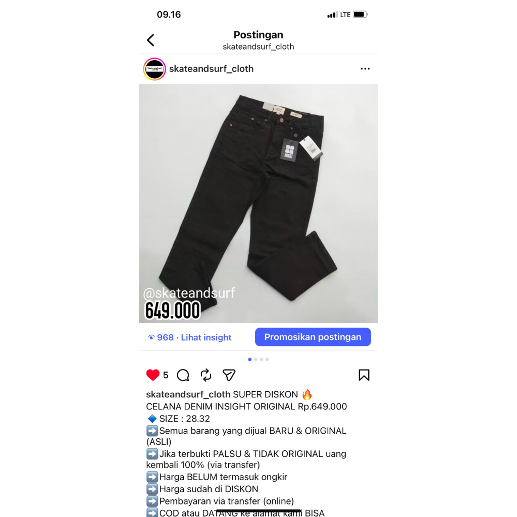 CELANA DENIM INSIGHT ORIGINAL