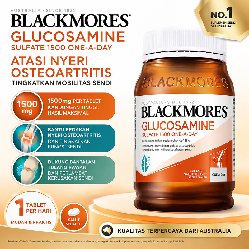 Blackmores Glucosamine Glucosamine Sulfate 1500mg Kesehatan Sendi One-A-Day Untuk Nyeri Sendi & Kaku