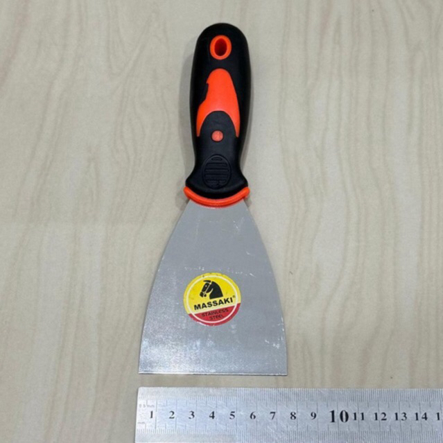 MASSAKI GG KARET 3” inci stainless steel asli sekrap kape gagang karet TPR 3 inci ( 7,5cm ) putty sc