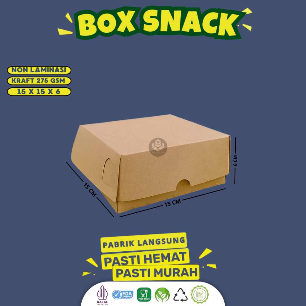 Box Snack Dus Snack Snack Box 15x15x6 (B34K1-15X15X6 Cm)