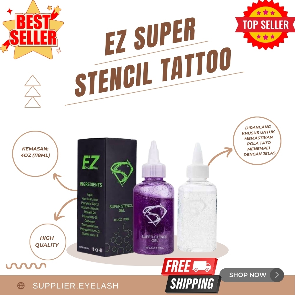 EZ SUPER TATTOO STENCIL PURPLE / CLEAR / STENCIL TATTOO EZ SUPER STENCIL ALAT TATTOO MESIN TATTO