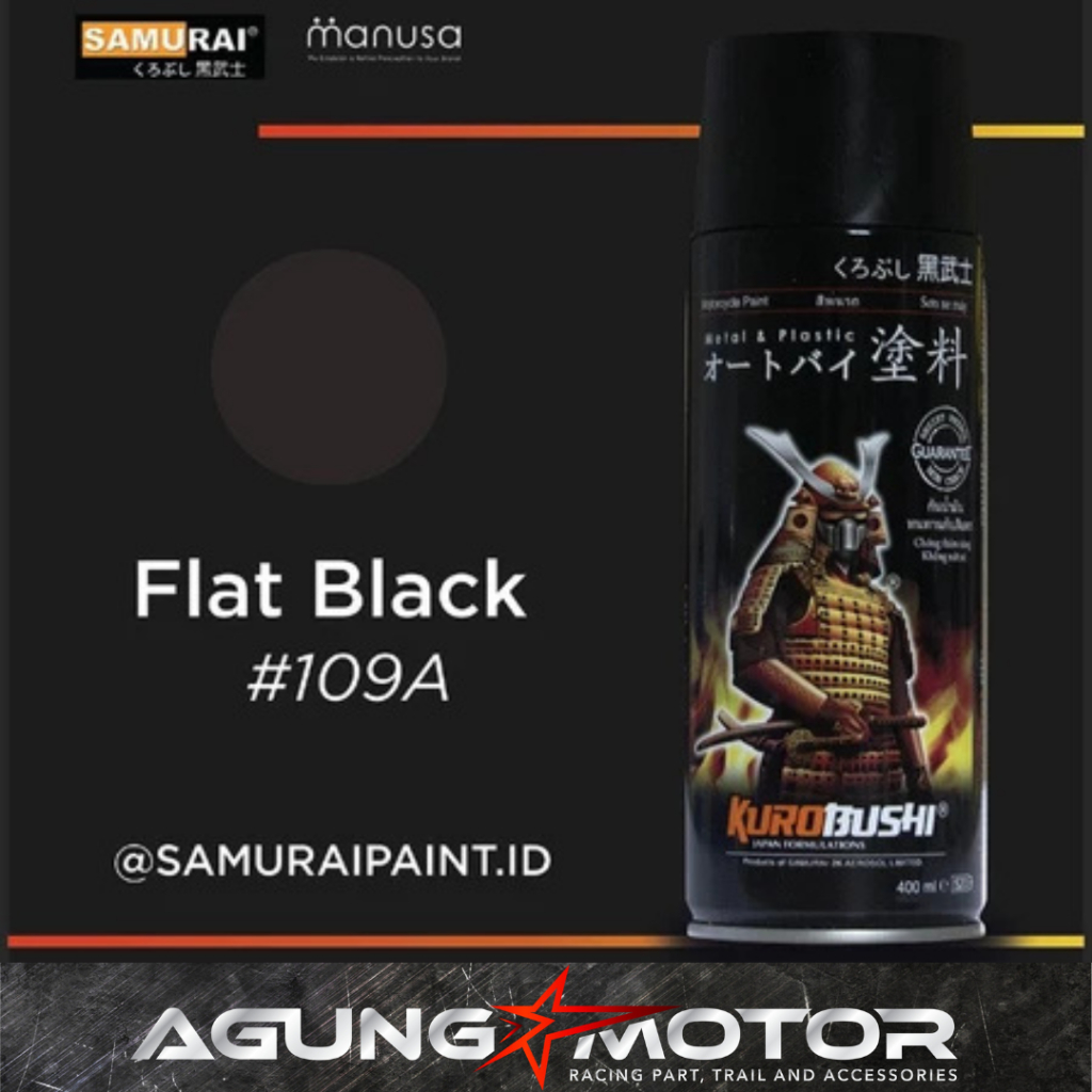 Samurai Paint Flat Black 109A Hitam Doff #109A