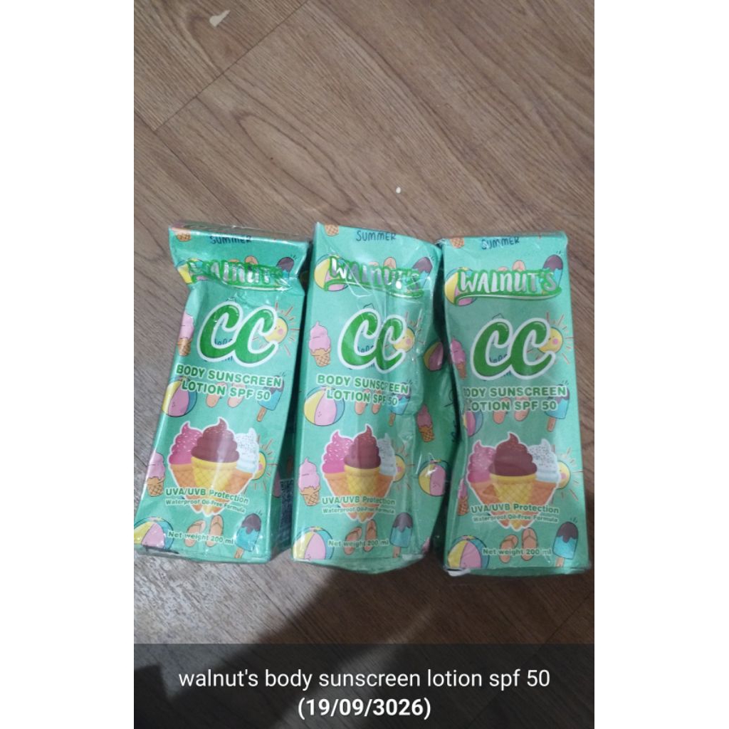 cc walnut body tone up sunscreen SPF 50