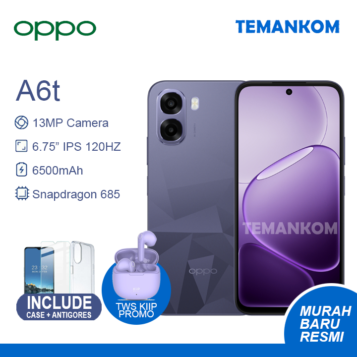 Oppo A6T 12GB RAM baru 4/64 4+8 extend RAM 4GB 64GB A6 T Military Grade kuat GARANSI RESMI